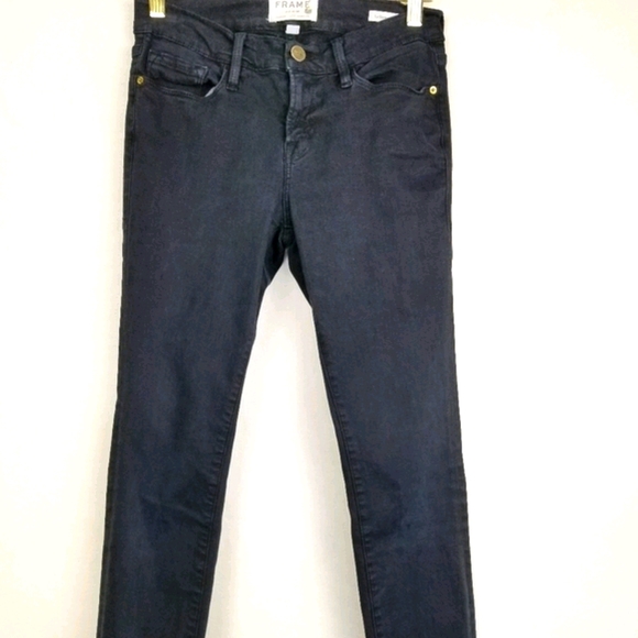 FRAME Denim Faded Black Le Skinny De Jeanne Jean Sz 26 - Picture 2 of 13